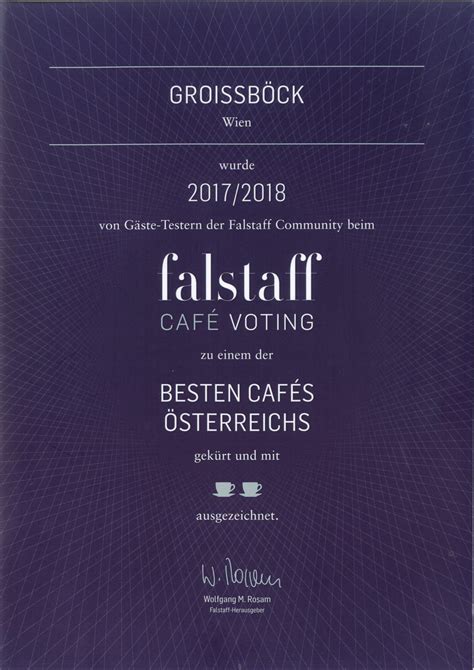 Falstaff Café Guide Auszeichnung