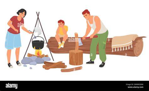 Familie beim Lagerfeuer (gemeinsame Zeit)