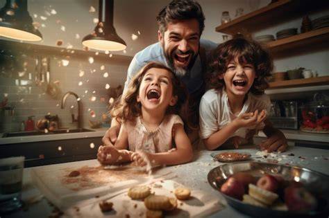 Familienmoment: Gemeinsam Kaffee-Schoko-Kekse backen am Küchentisch