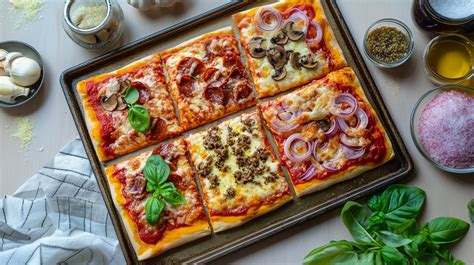 Familienpizza: jeder belegt sein Stück