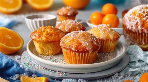 Fanta Muffins auf einem Teller mit Smarties-Dekor