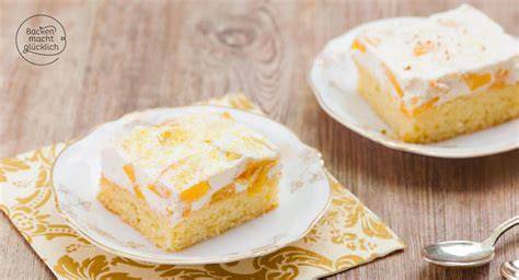 Fantakuchen mit Schmand und Pfirsichen