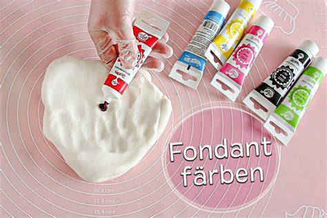 Farb-Verlauf und Trocknungszeiten beim Färben von Fondant