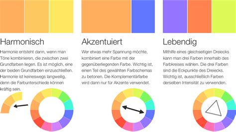 Farbkonzept - Basis Schwarz, Akzente in Blau, Lila, Pink, Gelb