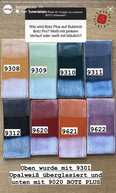 Farbpalette reaktiver Glasuren und typische Anwendungen