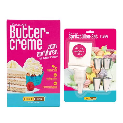 Farbpalette und Spritztüllen für bunte Buttercreme