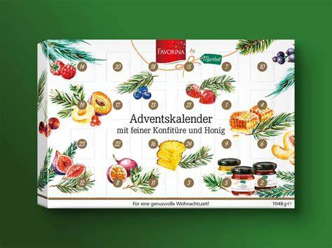 Favorina Adventskalender Verpackung und Inhalt