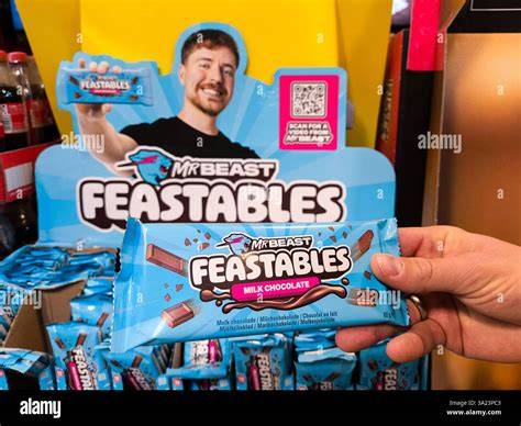 Feastables Produktpalette im Regal