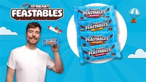 Feastables Schokoladenriegel von MrBeast in verschiedenen Sorten bei EDEKA