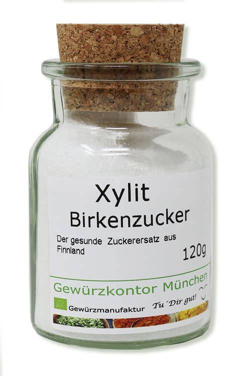 Feines Xylit Puderzucker Pulver im Glas