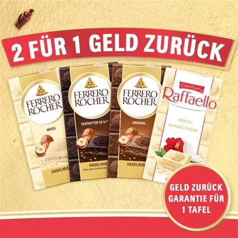 Ferrero Rocher Schokolade 2 für 1 Angebot Infografik