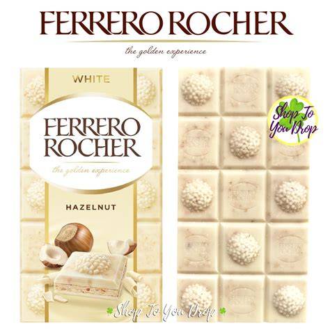 Ferrero Rocher White Schokoladentafel und Zusammensetzung