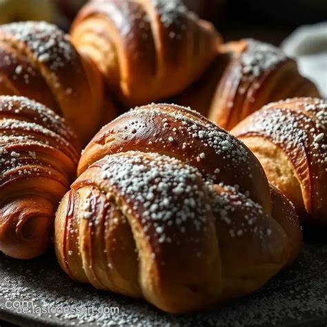 Fertige Schokocroissants auf einem Rost