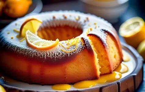 Fertiger Kuchen mit Orangenlikör, Marzipandecke und Schokoladen-Spänen