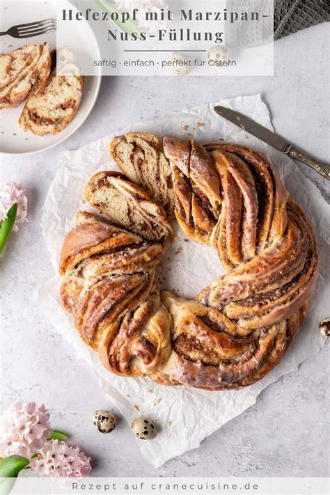Fertiger Oster-Hefezopf mit Marzipan und Zuckerguss