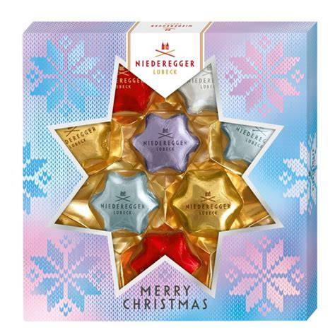 Festlicher Weihnachtsteller mit Niederegger Marzipan-Pralinen