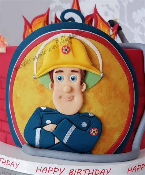 Feuerwehrmann Sam Geburtstagstorte mit Deko