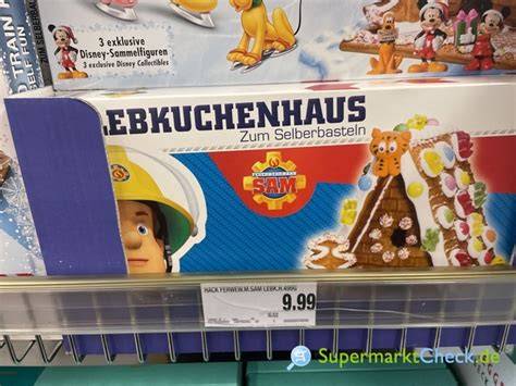 Feuerwehrmann Sam Lebkuchenhaus dekoriert mit bunten Smarties