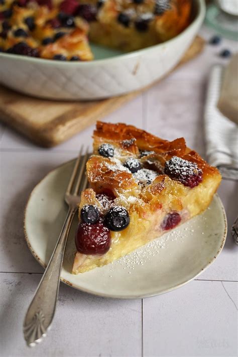 Filoteig Milch Tarte mit Beeren: Ruffles-Optik