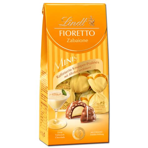 Fioretto Zabaione Pralinen, Nahaufnahme mit Schichten (Schokolade, Crisp, Füllung)