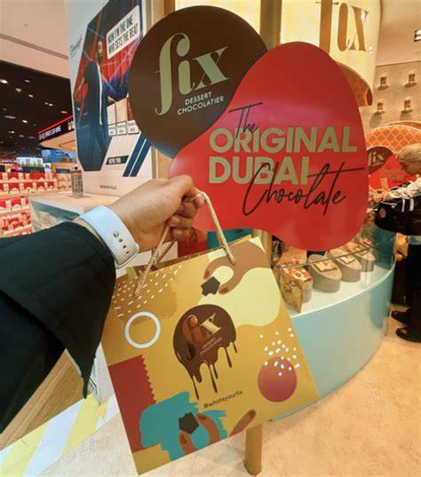 Fix Dessert Chocolatier Verkaufsstand am Flughafen Dubai