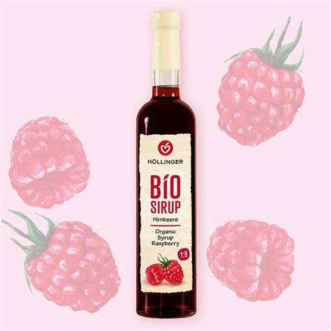 Flasche Bio Sirup, Auswahl verschiedener Früchte