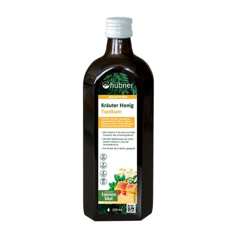 Flasche Hübner Kräuter Honig Tonikum und Inhaltsstoffe