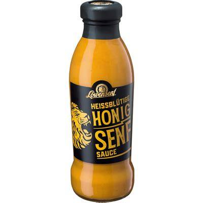 Flasche Löwensenf Honig Senf Sauce auf Regal