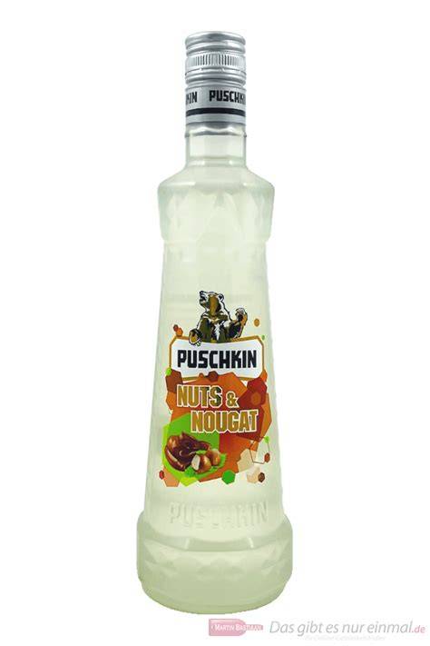 Flasche Puschkin Nuts Nougat Likör und Serviervorschläge