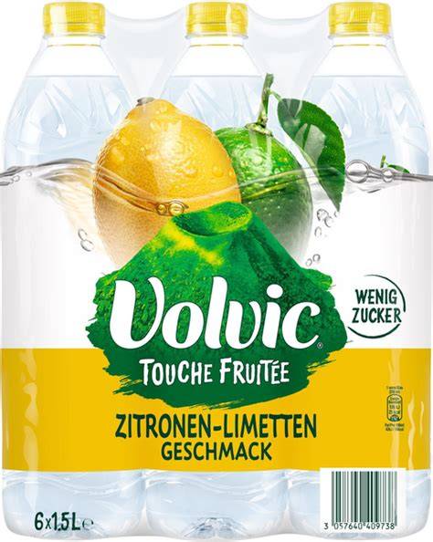 Flasche Volvic Zitrone-Limette