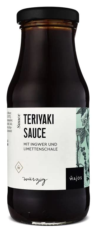Flasche selbstgemachte Teriyaki-Sauce mit Honig und Ingwer