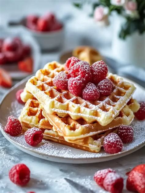 Fluffige Waffeln frisch serviert