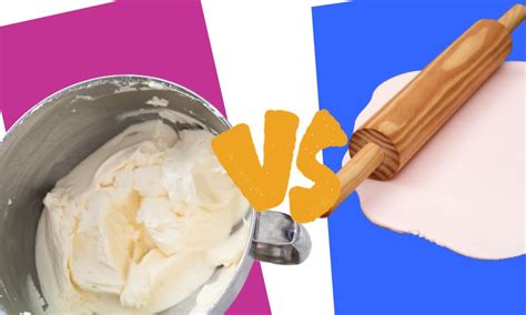 Fondant eindecken vs. Cremehauben - Vergleichsgrafik