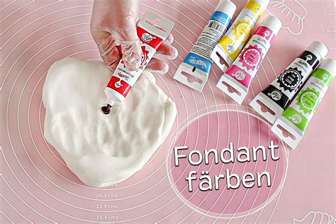 Fondant einfärben mit Gel- oder Pastenfarben