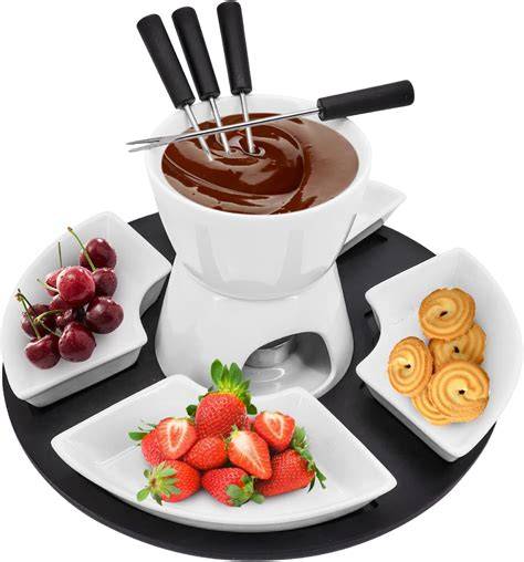 Fondue-Set mit Keramikschüssel und Teelicht