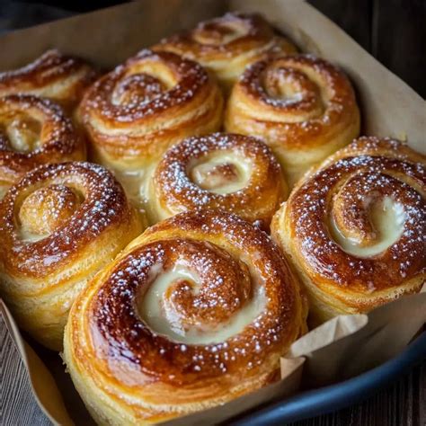 Food-Bloggerin präsentiert selbstgemachte Zimtschnecken auf einer Platte