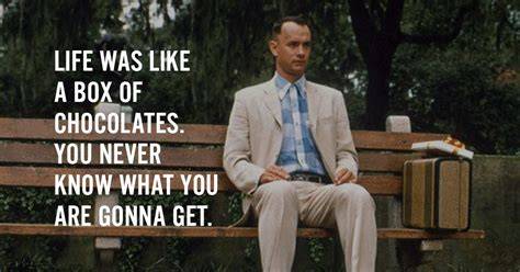 Forrest Gump Zitat Szene mit Pralinenschachtel