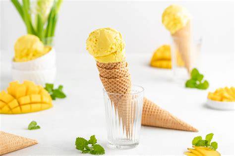 Foto: Cremiges veganes Mangoeis im Pint