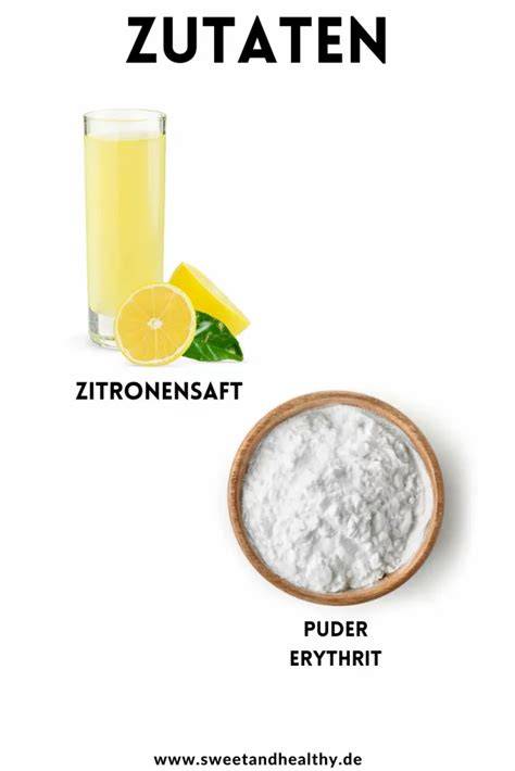 Foto: Erythrit-Puder und Zitronensaft zur Herstellung eines zuckerfreien Gusses
