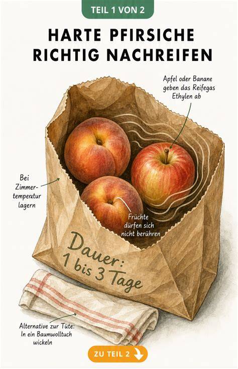 Foto: Kakis in Papiertüte mit Apfel zum Nachreifen