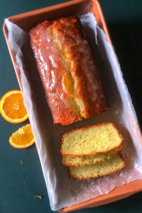 Foto: Kastenform-Orangenkuchen ohne Backpulver - Anschnitt, Textur, Glasur