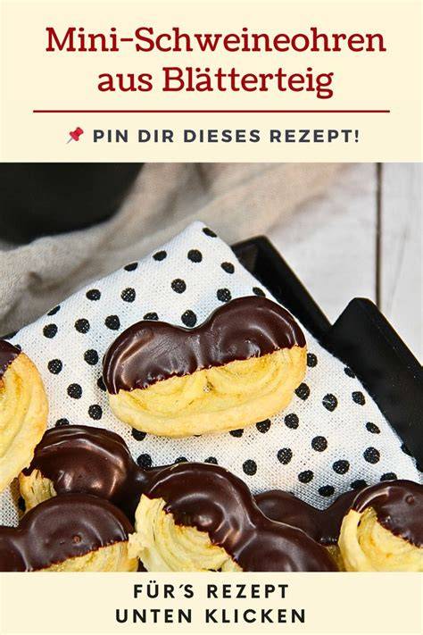 Foto: Mini-Schweineohren mit Schokolade halbiert