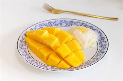 Foto: Nam Dok Mai Mango Dessert - Beispiel für Raues Dessertästhetik