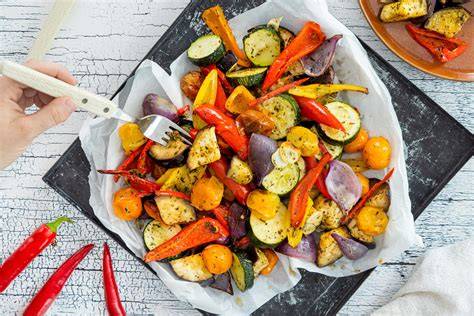 Foto: Ofengemüse mit Zitronen-Knoblauch-Marinade