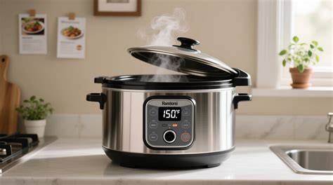 Foto: Slow Cooker mit Einmachglas im Wasserbad