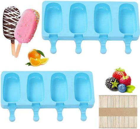 Foto: Unterschiedliche Gefäße und Formen für Eis (Flache Form, Eisdose, Eis-am-Stiel-Formen)