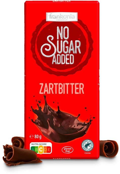 Frankonia No Sugar Added Zartbitter Schokolade - Packung und Zutaten
