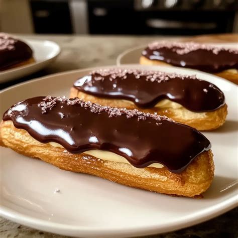 Französische Éclairs mit verschiedenen Füllungen