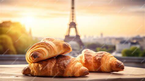 Französisches Frühstück mit Croissants
