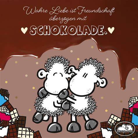 Freunde verschenken sheepworld-Produkte mit Schokolade